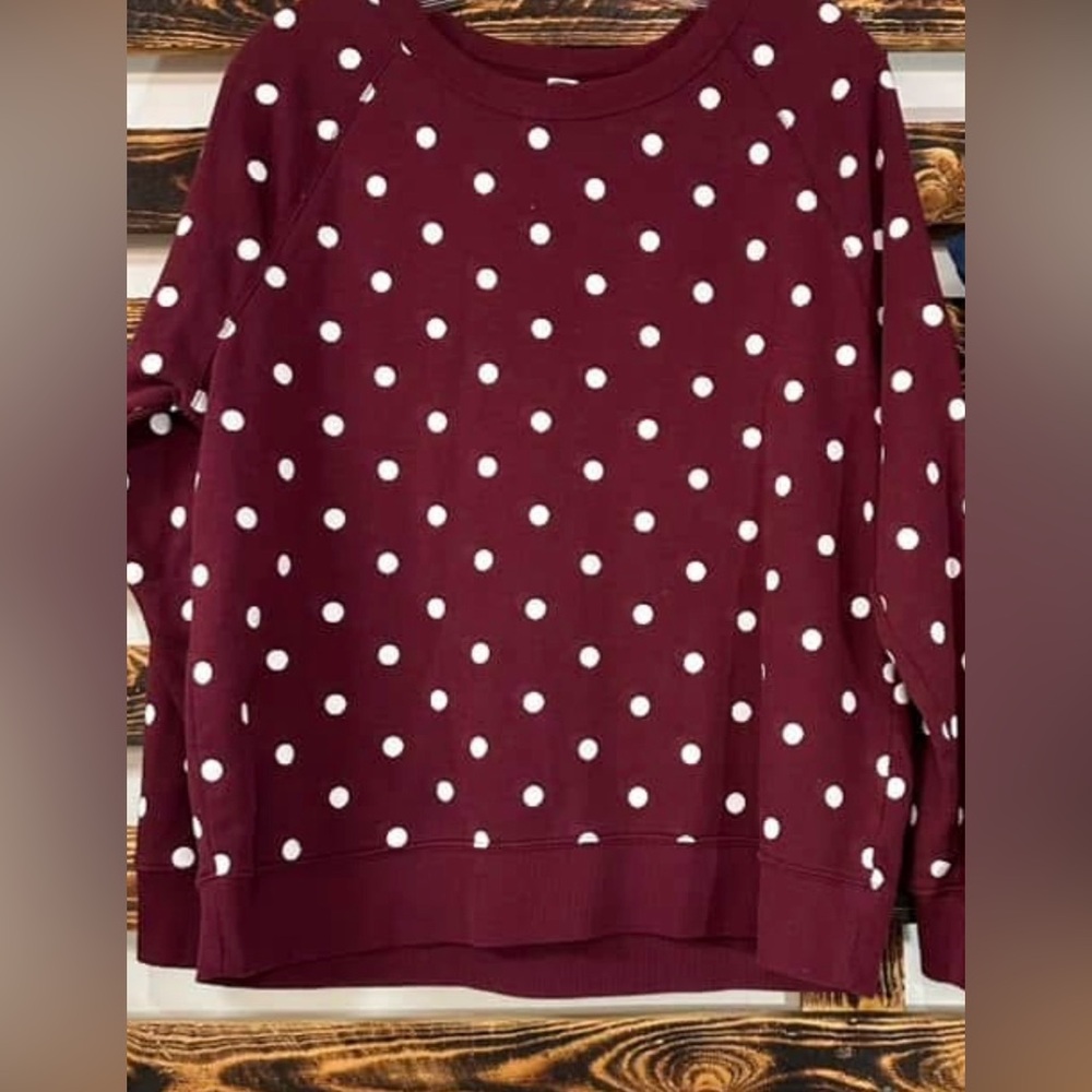 Old Navy Burgundy with white polka dots  Sweatshirt